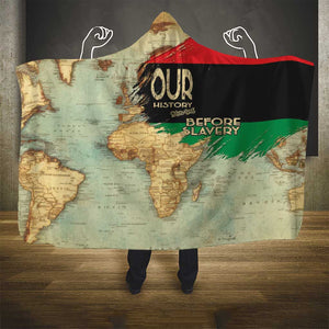 Pan-African Flag Day Hooded Blanket African Map - Vintage Style - African Pride