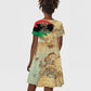 Pan-African Flag Day Kid Short Sleeve Dress African Map - Vintage Style - African Pride