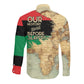 Pan-African Flag Day Long Sleeve Button Shirt African Map - Vintage Style - African Pride