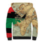 Pan-African Flag Day Sherpa Hoodie African Map - Vintage Style - African Pride