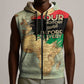 Pan-African Flag Day Sleeveless Zip Hoodie African Map - Vintage Style - African Pride