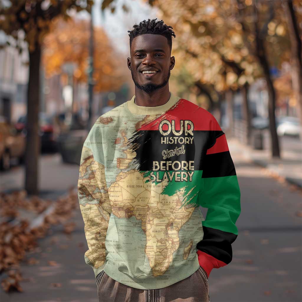 Pan-African Flag Day Sweatshirt African Map - Vintage Style - African Pride