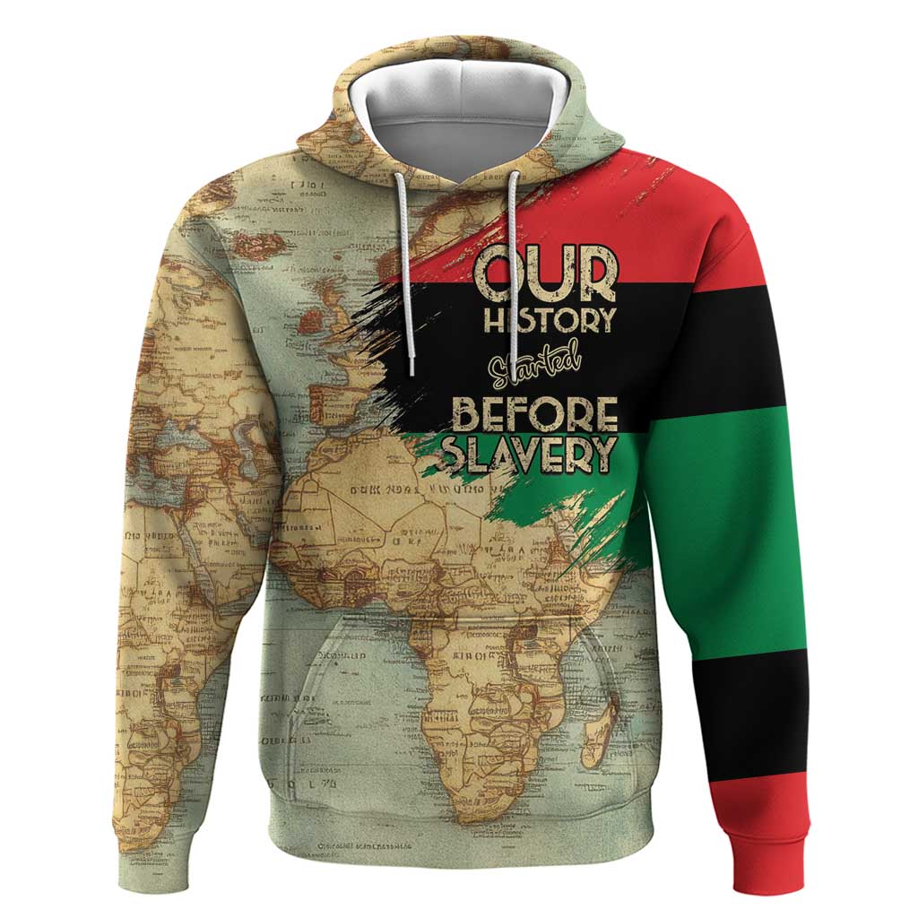Pan-African Flag Day Zip Hoodie African Map - Vintage Style - African Pride