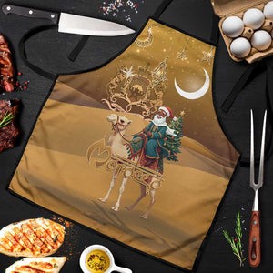Morocco Christmas in Sahara Apron Black Santa Riding Camel