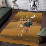 Afro Christmas in Sahara Morocco Area Rug Black Santa Riding Camel - African Pride