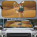 Morocco Christmas in Sahara Auto Sun Shade Black Santa Riding Camel