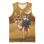 Afro Christmas in Sahara Morocco Basketball Jersey Black Santa Riding Camel LT15