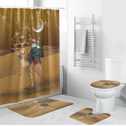 Morocco Christmas in Sahara Bathroom Set Black Santa Riding Camel