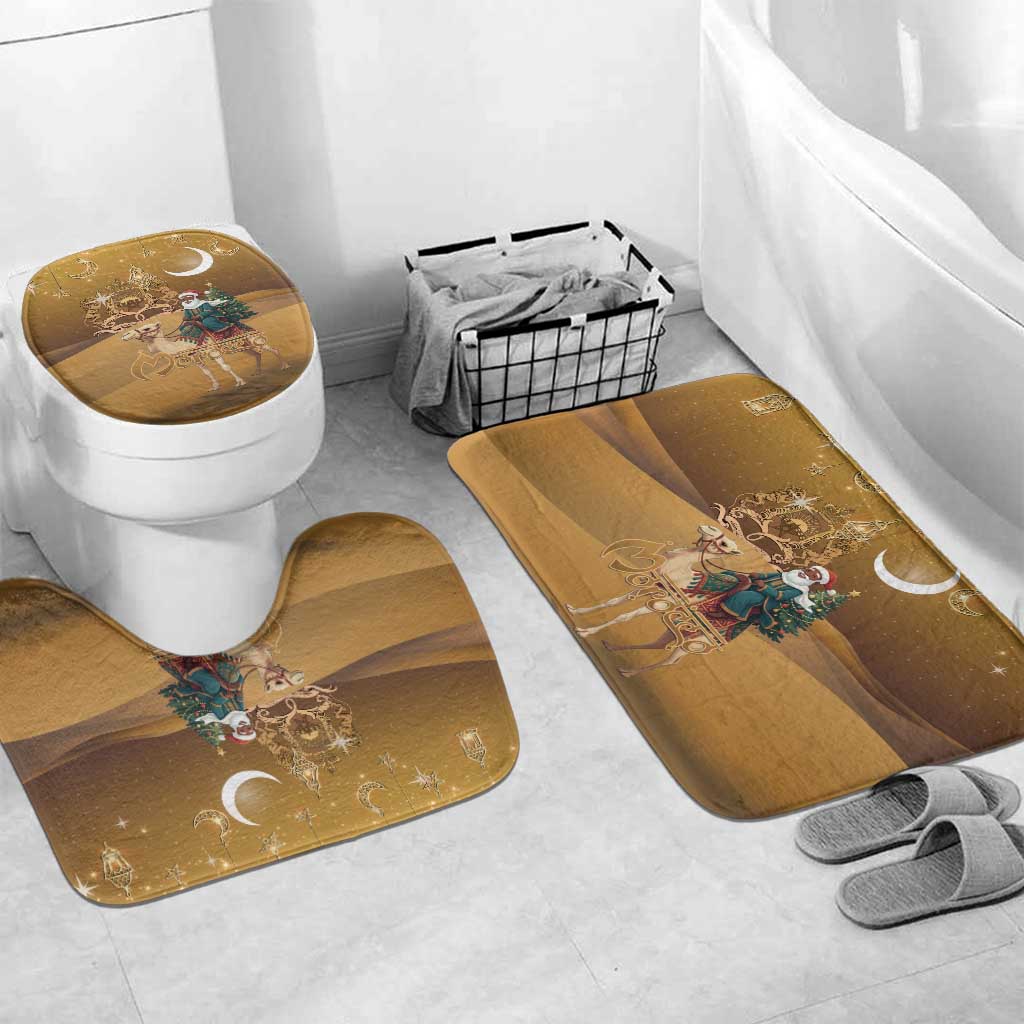 Morocco Christmas in Sahara Bathroom Set Black Santa Riding Camel