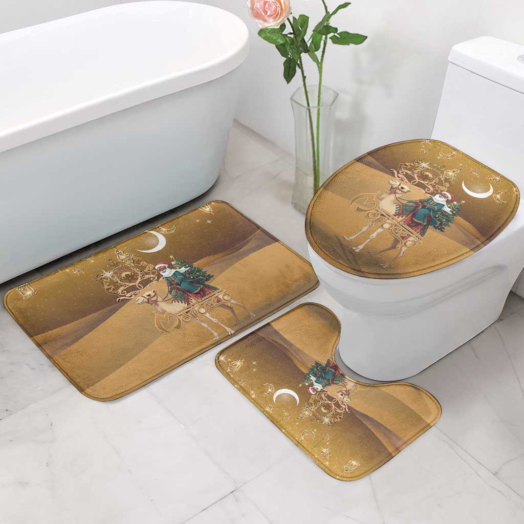 Morocco Christmas in Sahara Bathroom Set Black Santa Riding Camel