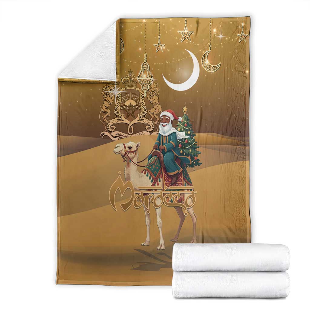 Afro Christmas in Sahara Morocco Blanket Black Santa Riding Camel - African Pride