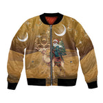 Afro Christmas in Sahara Morocco Bomber Jacket Black Santa Riding Camel - African Pride