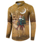 Morocco Christmas in Sahara Button Sweatshirt Black Santa Riding Camel
