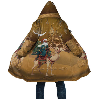 Morocco Christmas in Sahara Cloak Black Santa Riding Camel