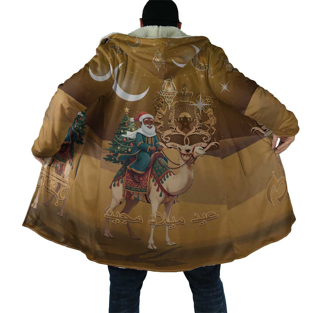 Morocco Christmas in Sahara Cloak Black Santa Riding Camel