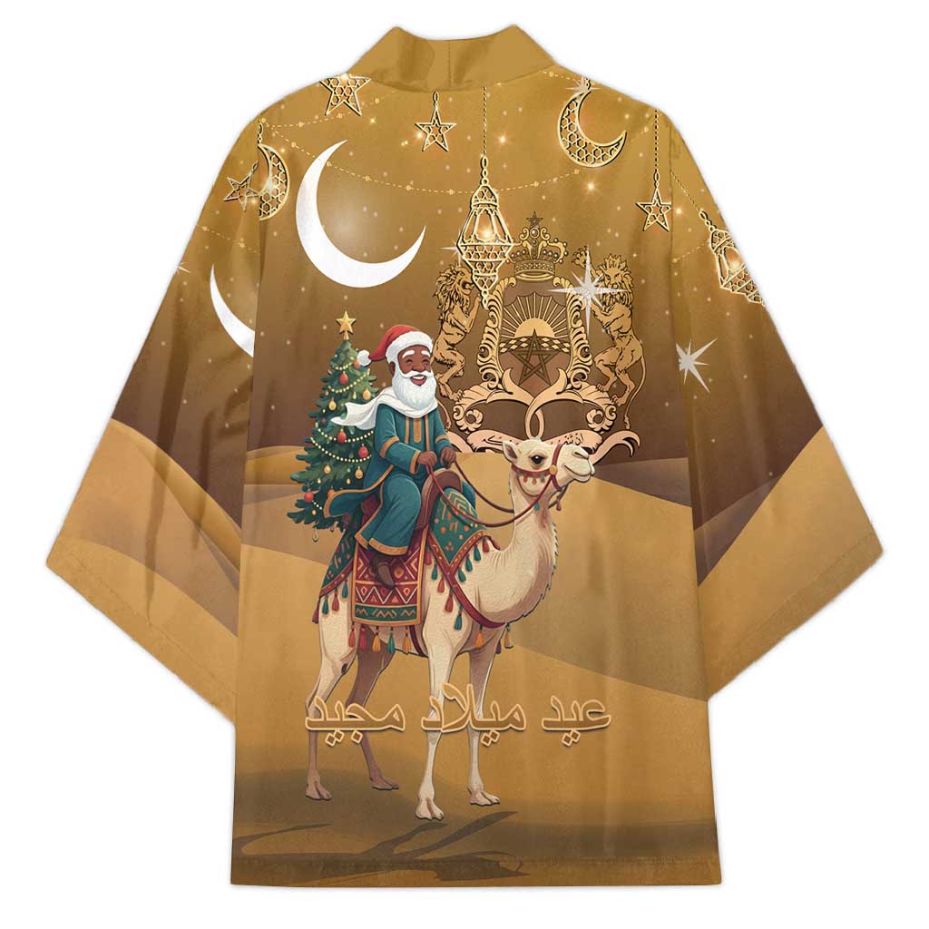 Morocco Christmas in Sahara Kimono Black Santa Riding Camel
