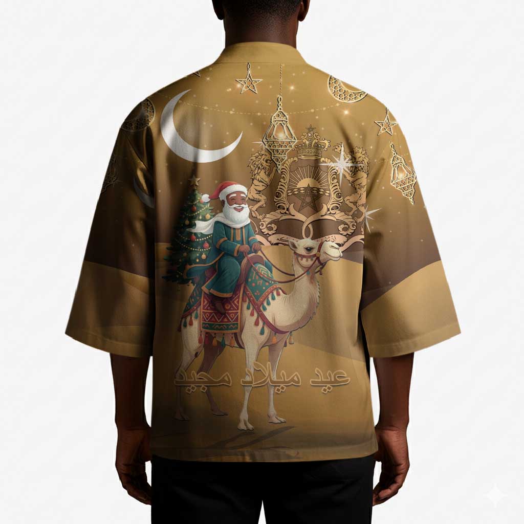 Morocco Christmas in Sahara Kimono Black Santa Riding Camel