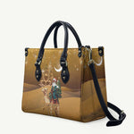 Morocco Christmas in Sahara Leather Bag Black Santa Riding Camel