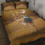 Afro Christmas in Sahara Morocco Quilt Bed Set Black Santa Riding Camel - African Pride
