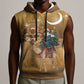 Afro Christmas in Sahara Morocco Sleeveless Hoodie Black Santa Riding Camel - African Pride