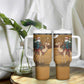 Afro Christmas in Sahara Morocco Tumbler With Handle Black Santa Riding Camel - African Pride
