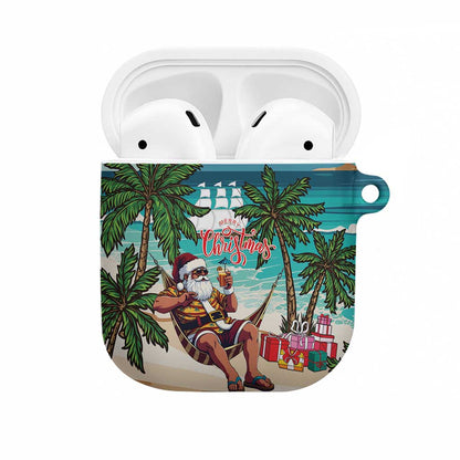 Liberia Christmas AirPods Case Santa Chill on Tropical Beach