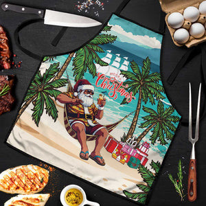 Liberia Christmas Apron Santa Chill on Tropical Beach