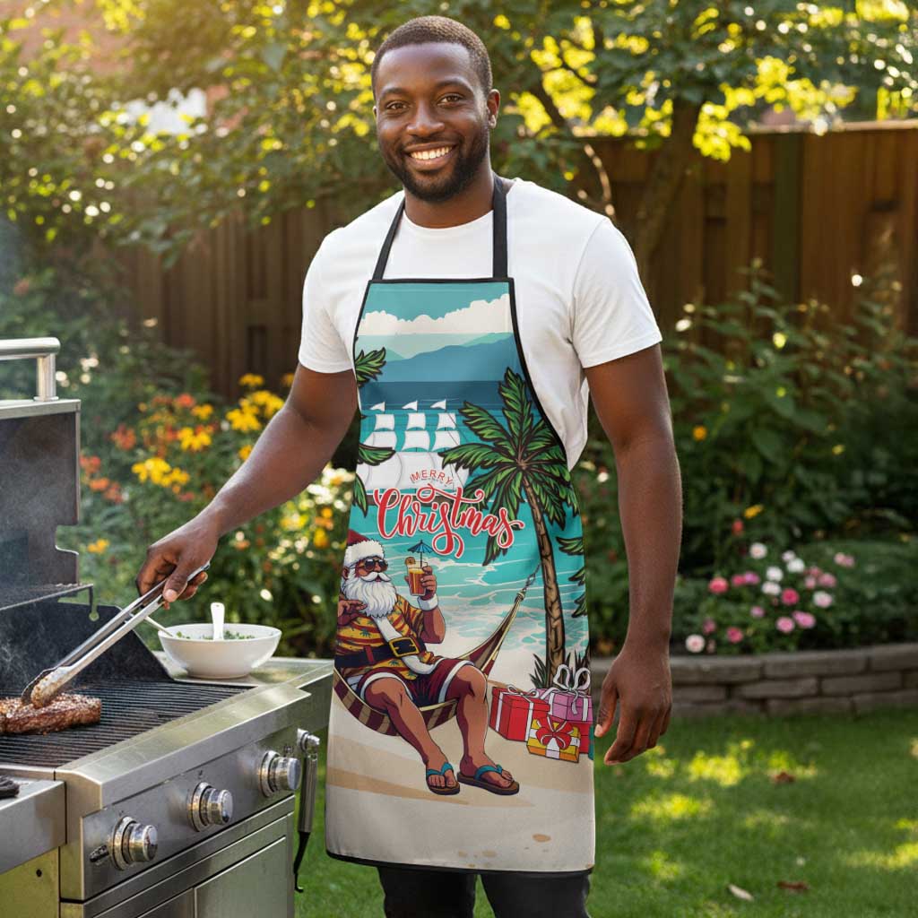 Liberia Christmas Apron Santa Chill on Tropical Beach