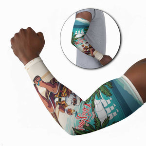 Liberia Christmas Arm Sleeves Santa Chill on Tropical Beach