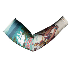 Liberia Christmas Arm Sleeves Santa Chill on Tropical Beach