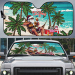 Liberia Christmas Auto Sun Shade Santa Chill on Tropical Beach