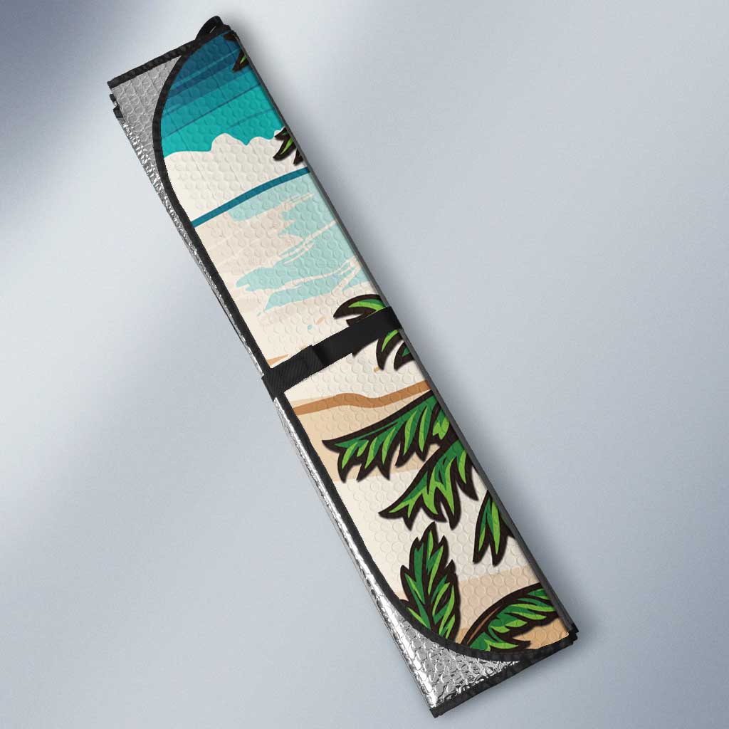 Liberia Christmas Auto Sun Shade Santa Chill on Tropical Beach
