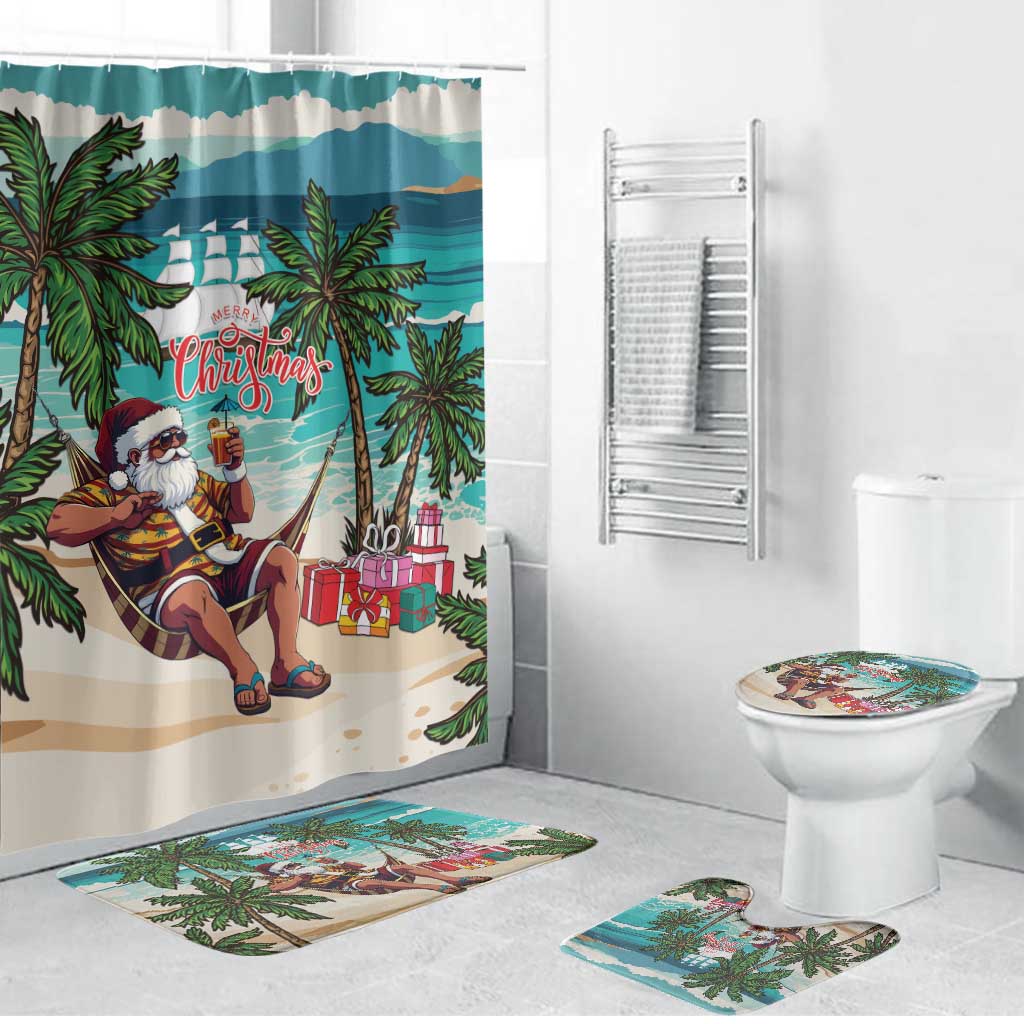 Liberia Christmas Bathroom Set Santa Chill on Tropical Beach