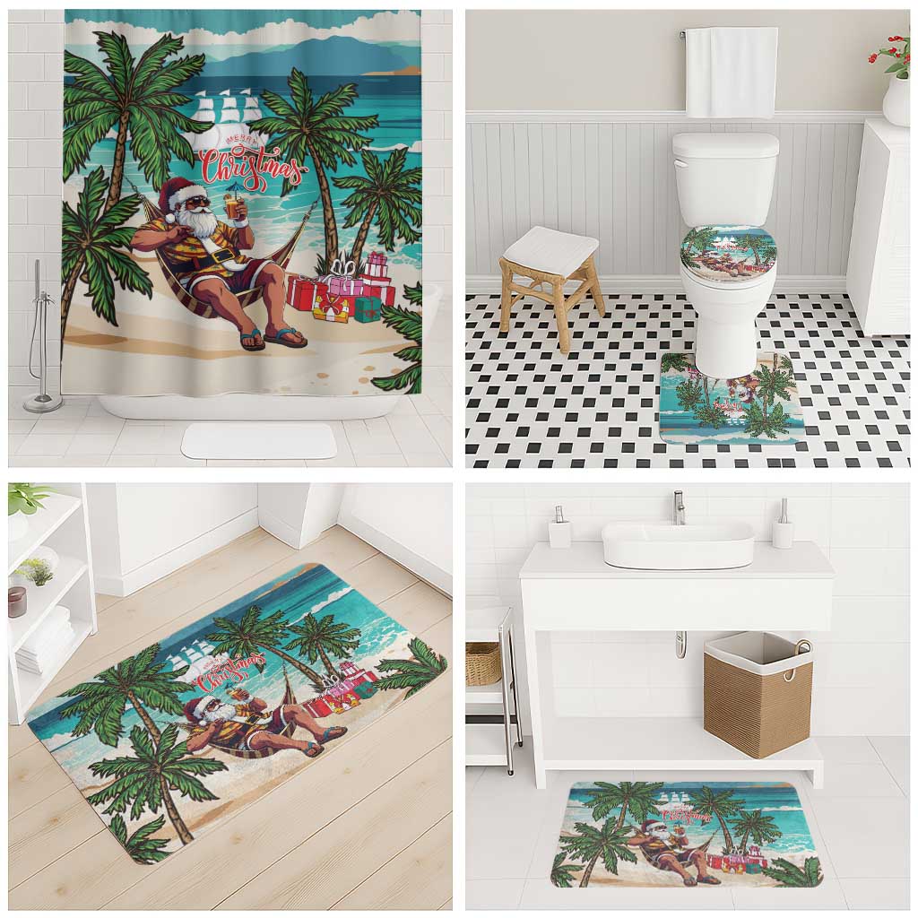 Liberia Christmas Bathroom Set Santa Chill on Tropical Beach