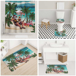 Liberia Christmas Bathroom Set Santa Chill on Tropical Beach