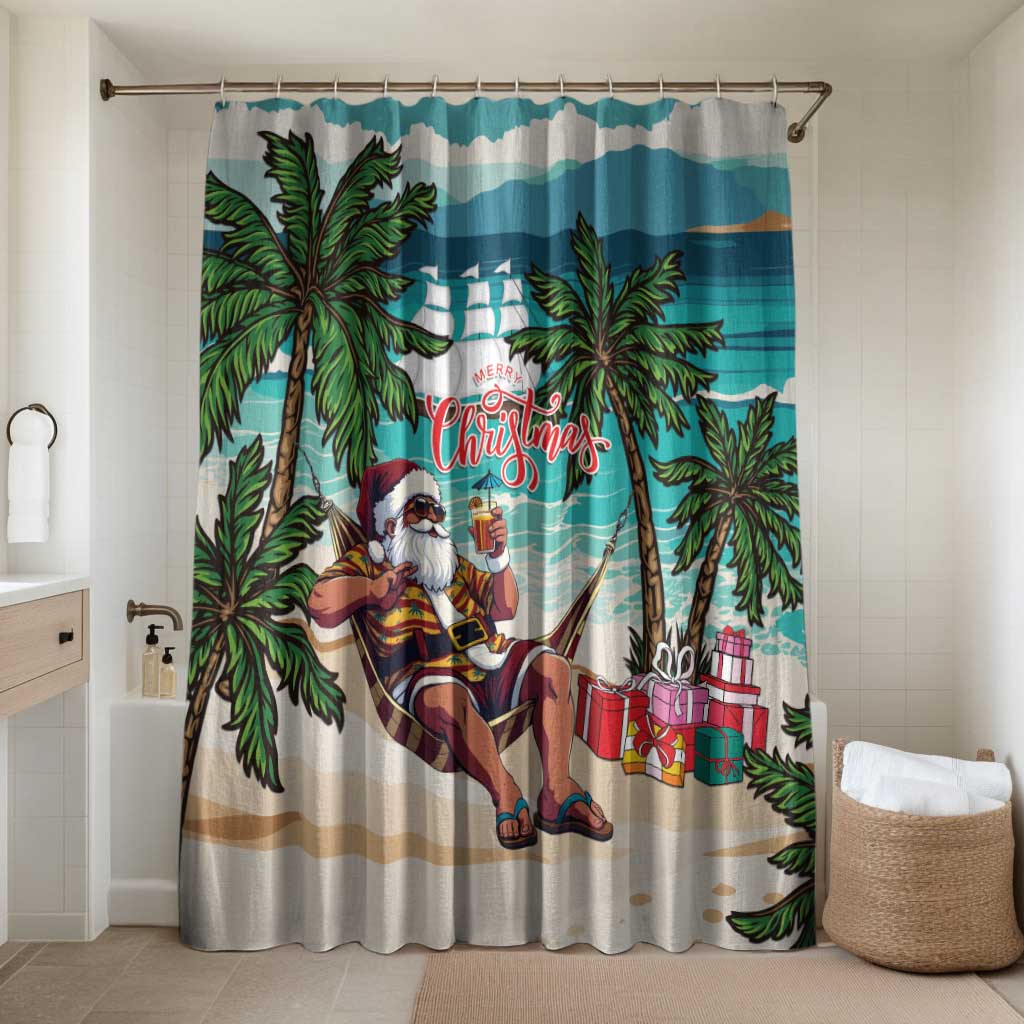 Liberia Christmas Bathroom Set Santa Chill on Tropical Beach