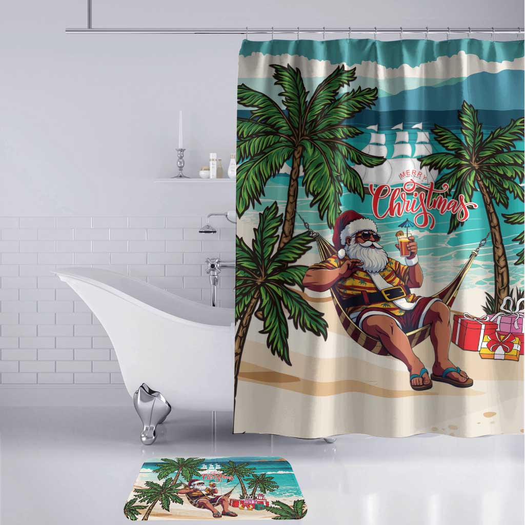 Liberia Christmas Bathroom Set Santa Chill on Tropical Beach
