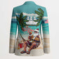 Liberia Christmas Blazer Santa Chill on Tropical Beach