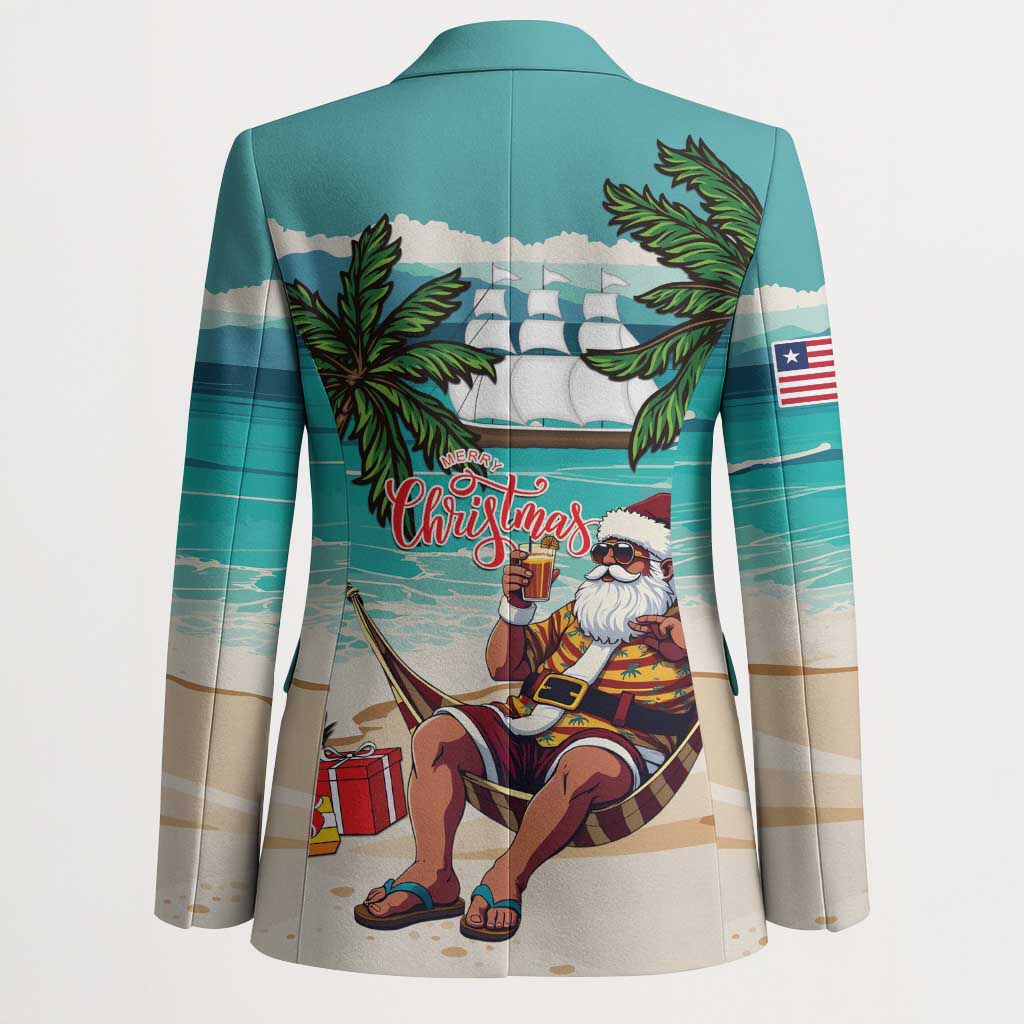 Liberia Christmas Blazer Santa Chill on Tropical Beach