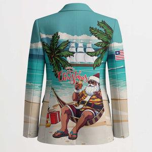 Liberia Christmas Blazer Santa Chill on Tropical Beach