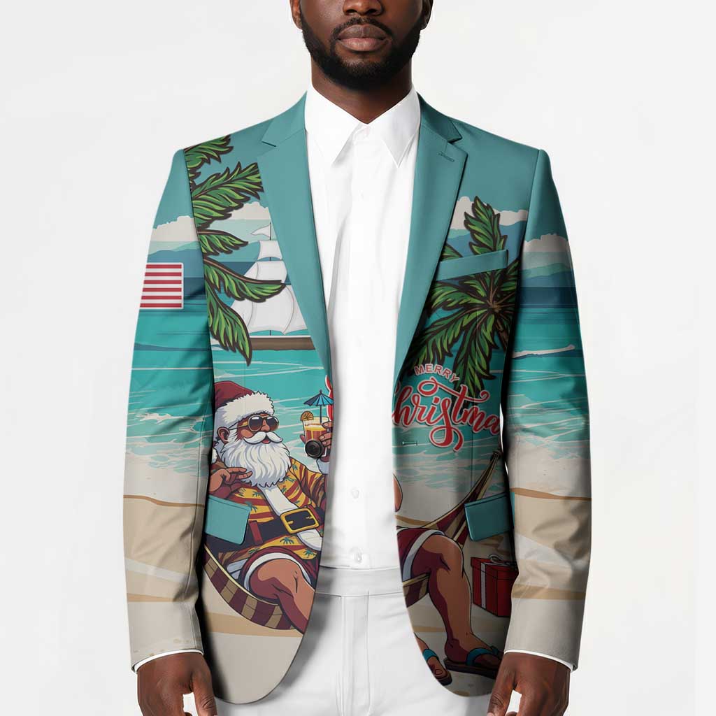 Liberia Christmas Blazer Santa Chill on Tropical Beach
