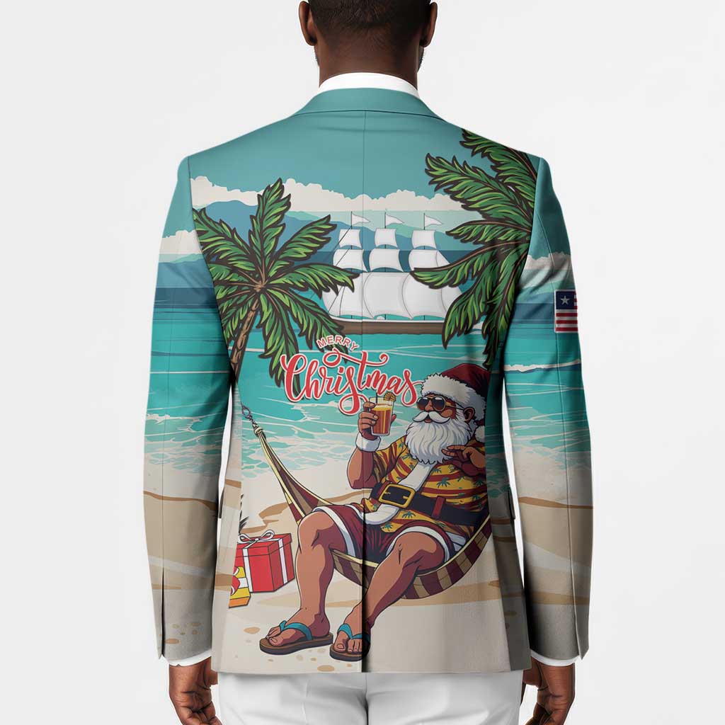 Liberia Christmas Blazer Santa Chill on Tropical Beach