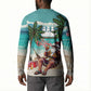Liberia Christmas Button Sweatshirt Santa Chill on Tropical Beach