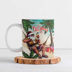 Liberia Christmas Ceramic Mug Santa Chill on Tropical Beach