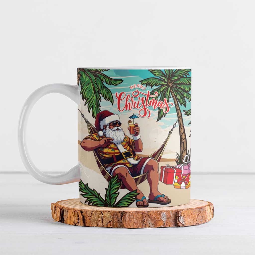 Liberia Christmas Ceramic Mug Santa Chill on Tropical Beach