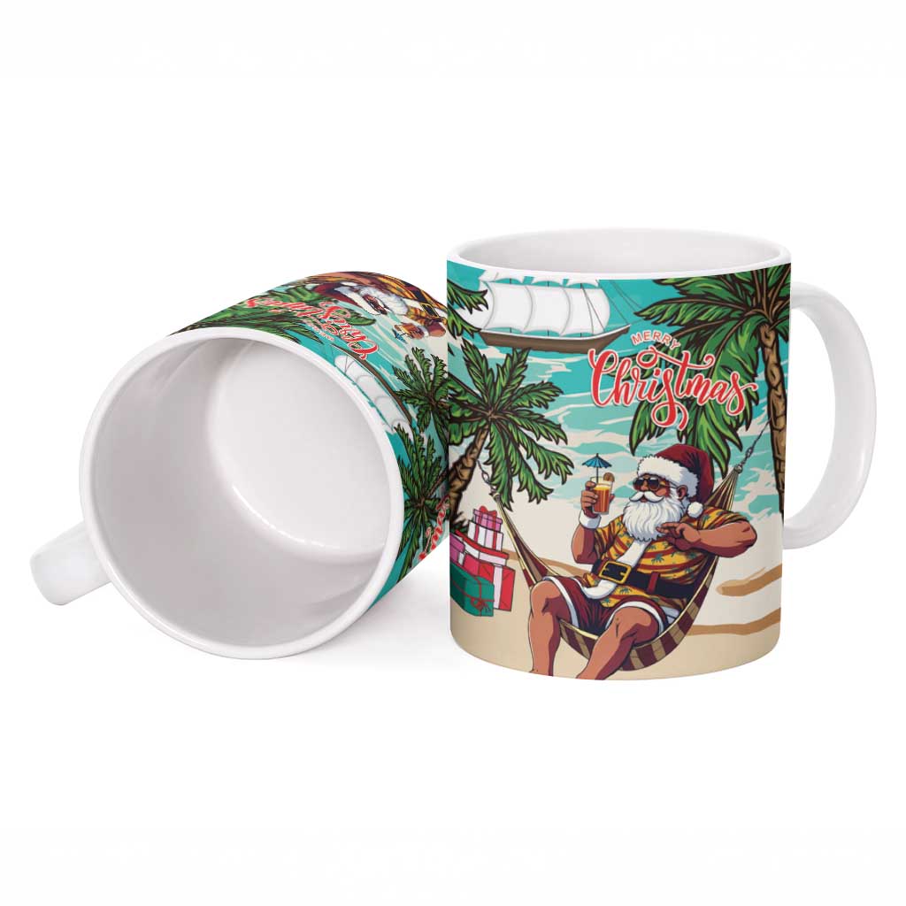 Liberia Christmas Ceramic Mug Santa Chill on Tropical Beach