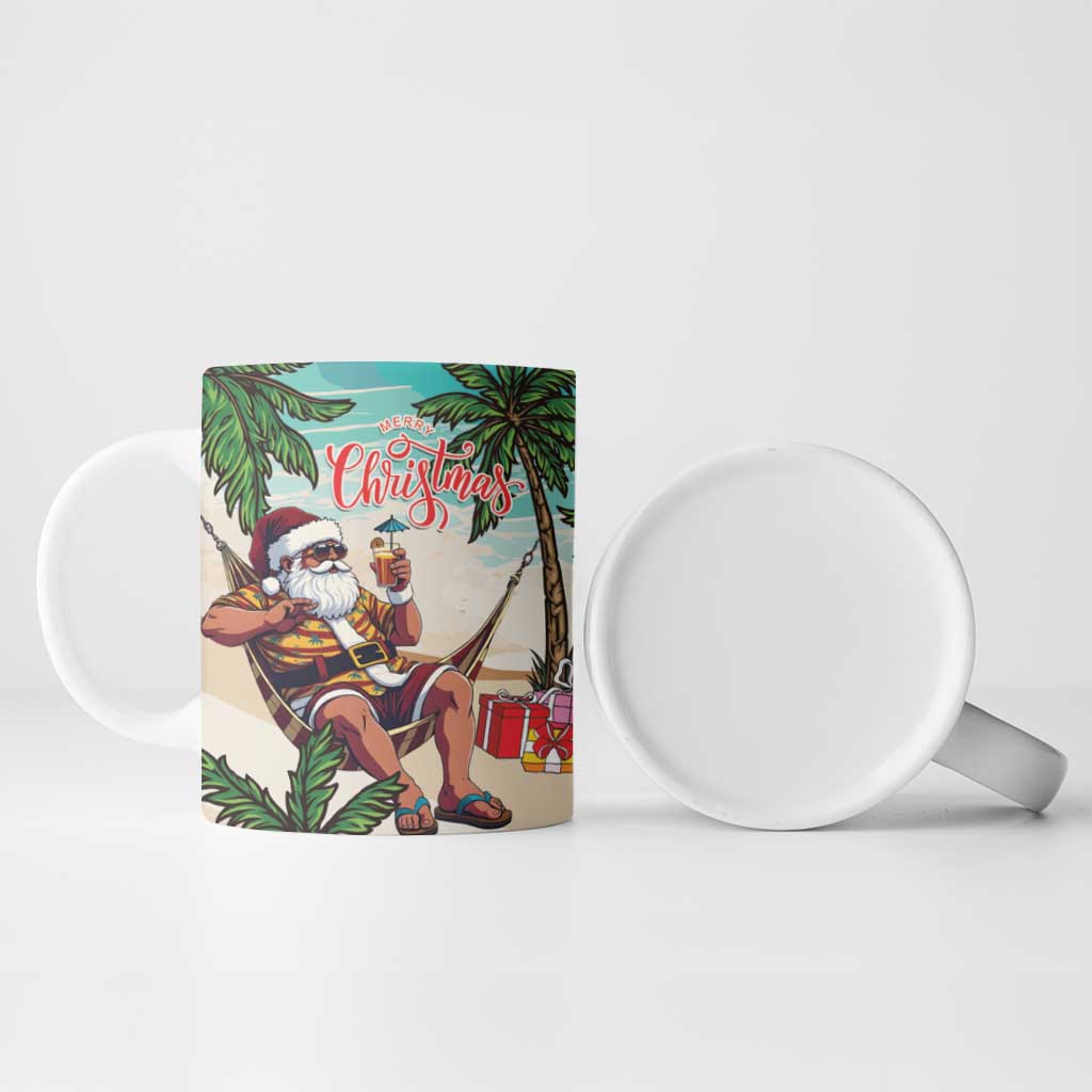 Liberia Christmas Ceramic Mug Santa Chill on Tropical Beach