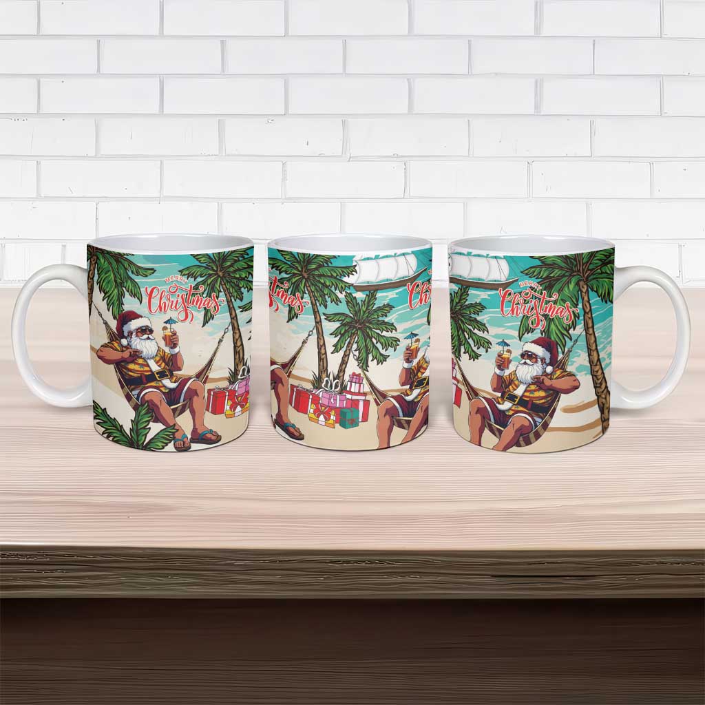 Liberia Christmas Ceramic Mug Santa Chill on Tropical Beach