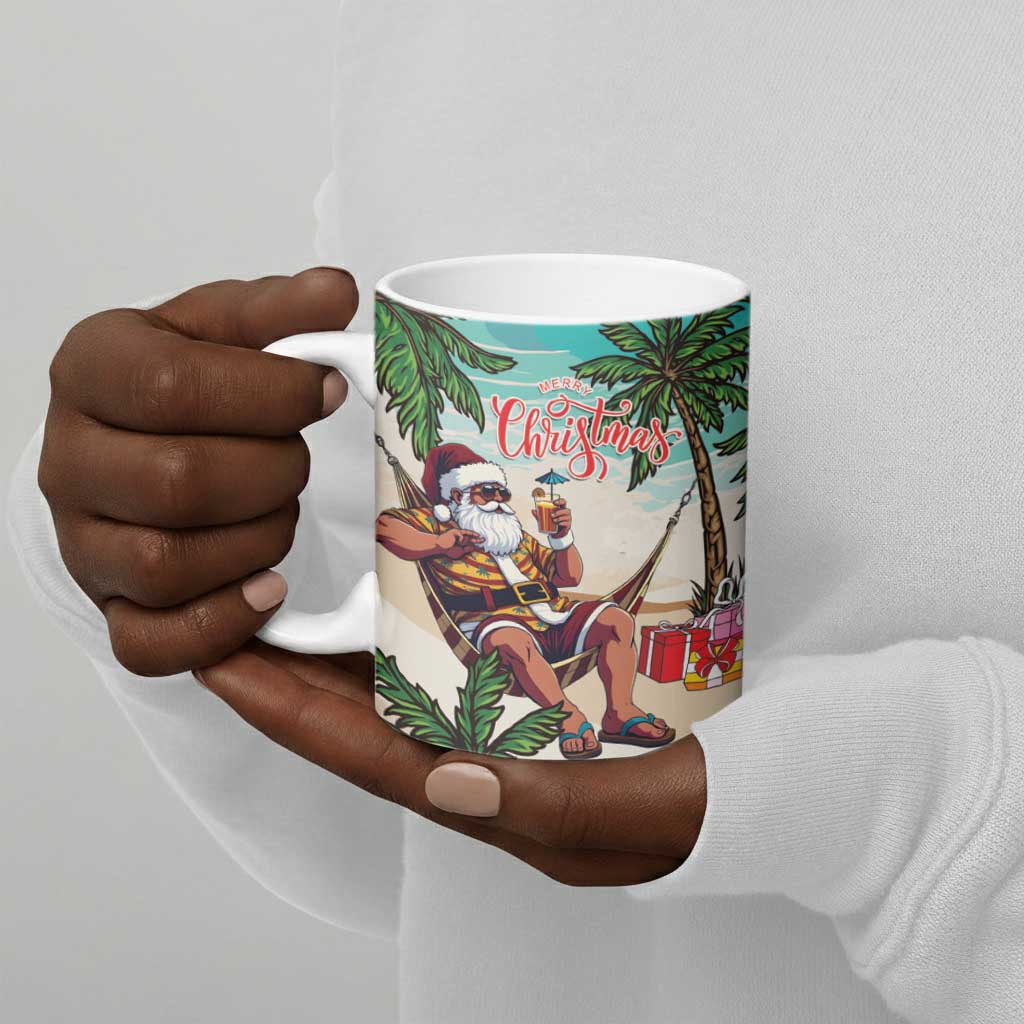 Liberia Christmas Ceramic Mug Santa Chill on Tropical Beach