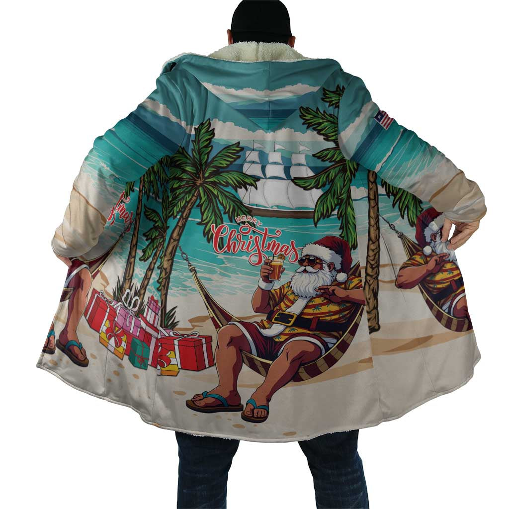 Liberia Christmas Cloak Santa Chill on Tropical Beach
